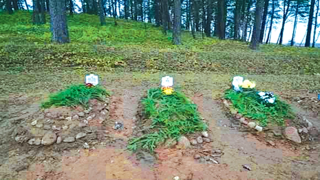 مقبرة لثلاثة اشخاص ماتوا في الغابات